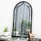 Glitzhome® 33" Black Arched Windowpane Wall Mirror